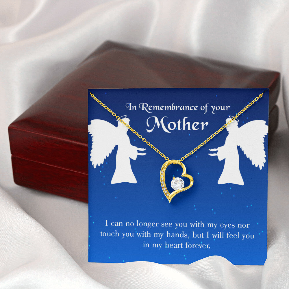 To Mom Remembrance Message In My Heart Forever Forever Necklace w Message Card-Express Your Love Gifts