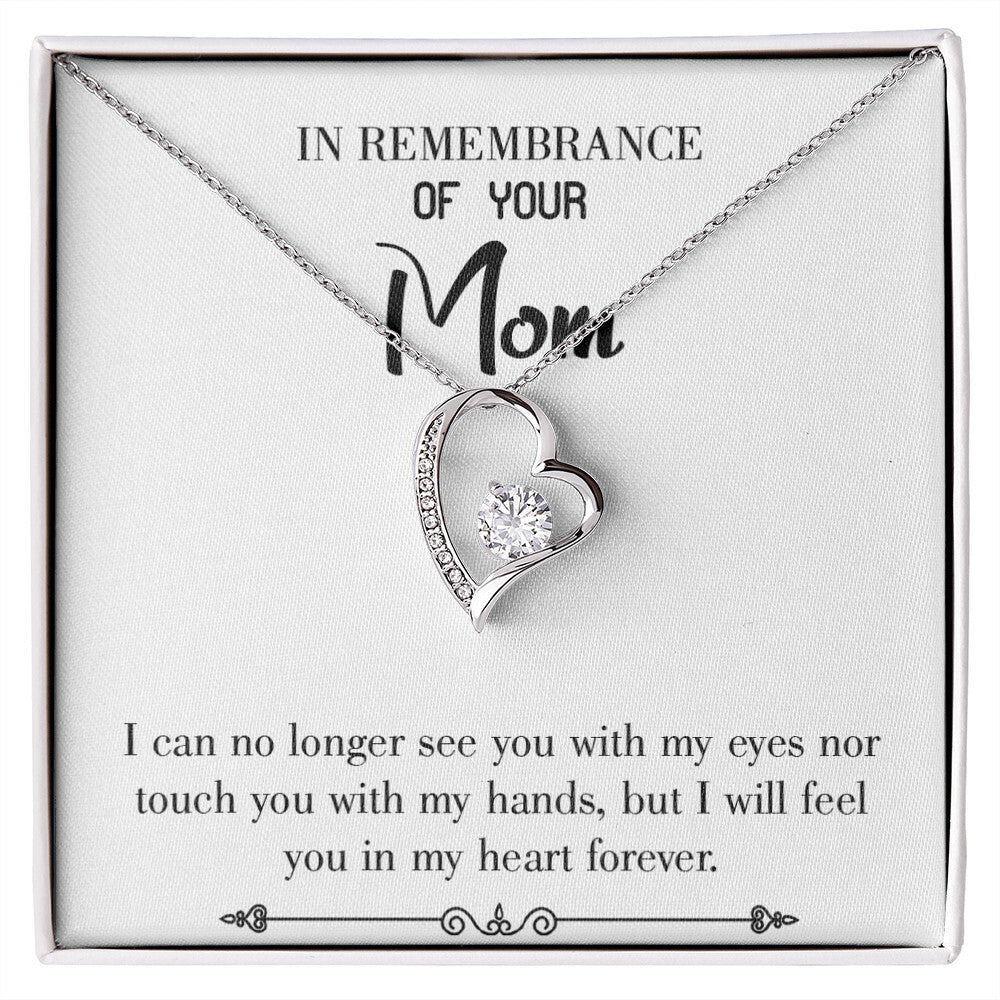 To Mom Remembrance Message In My Heart Forever White Forever Necklace w Message Card-Express Your Love Gifts