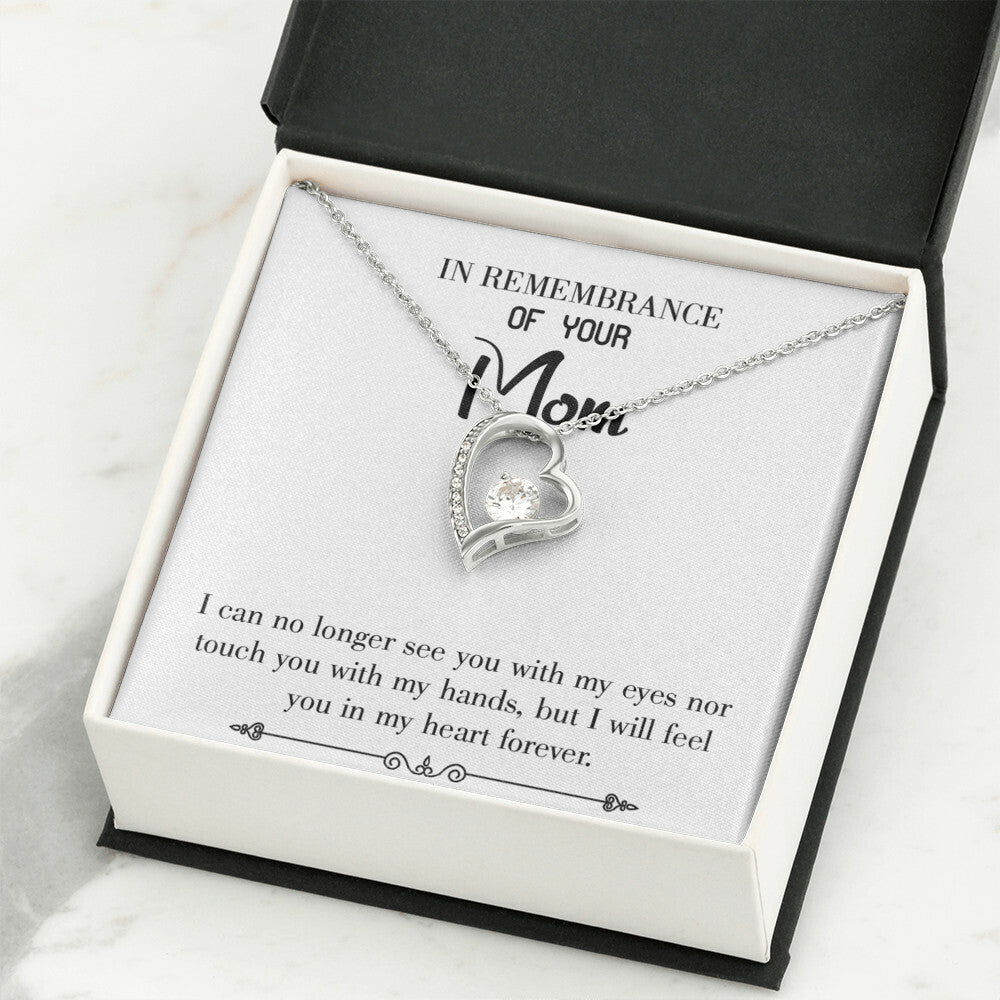 To Mom Remembrance Message In My Heart Forever White Forever Necklace w Message Card-Express Your Love Gifts