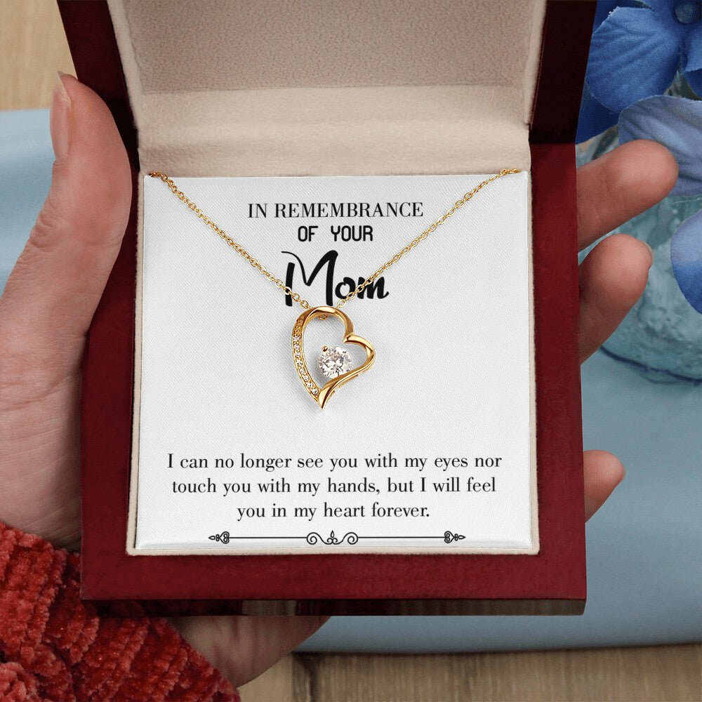 To Mom Remembrance Message In My Heart Forever White Forever Necklace w Message Card-Express Your Love Gifts