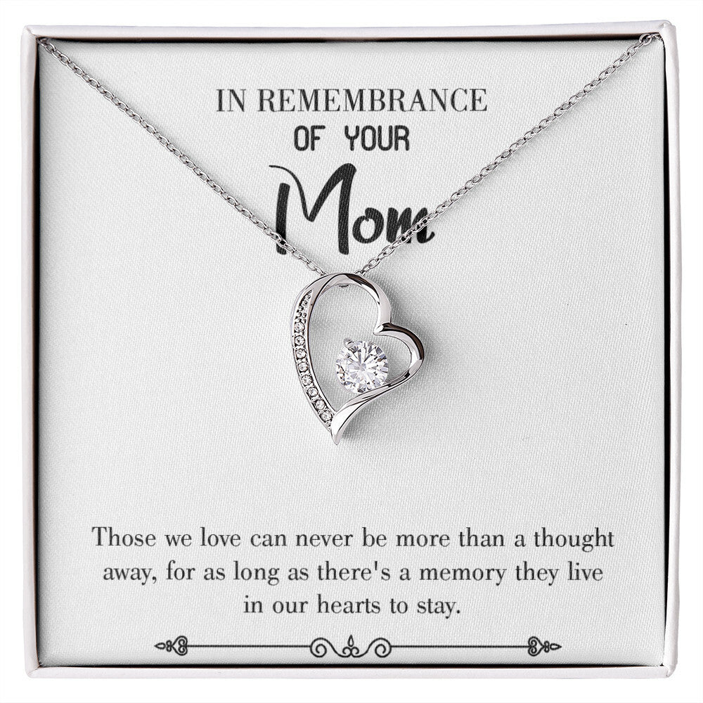 To Mom Remembrance Message Life a Blessing White Forever Necklace w Message Card-Express Your Love Gifts