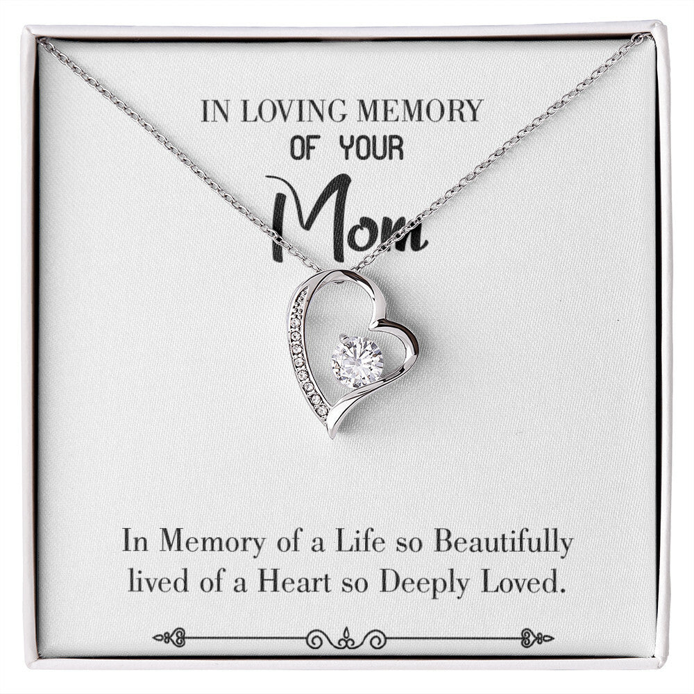 To Mom Remembrance Message Life so Beautiful White Forever Necklace w Message Card-Express Your Love Gifts