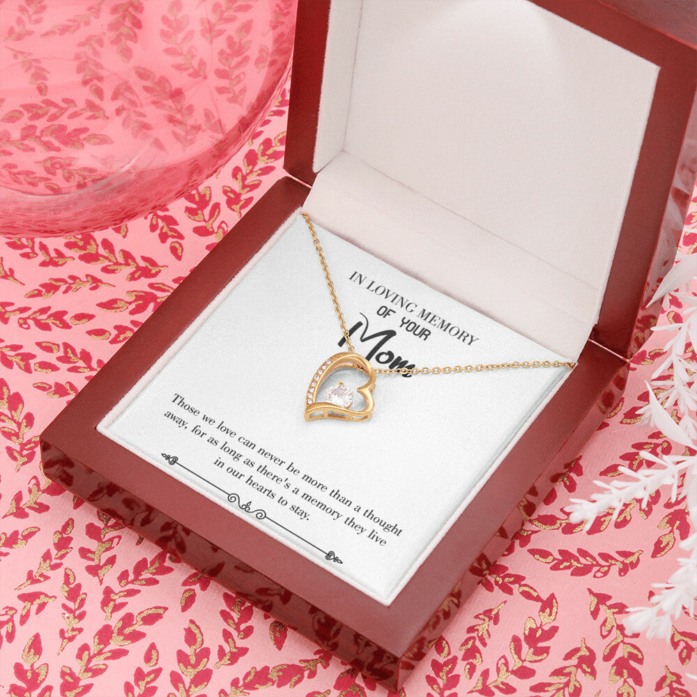 To Mom Remembrance Message Live in Our Hearts White Forever Necklace w Message Card-Express Your Love Gifts