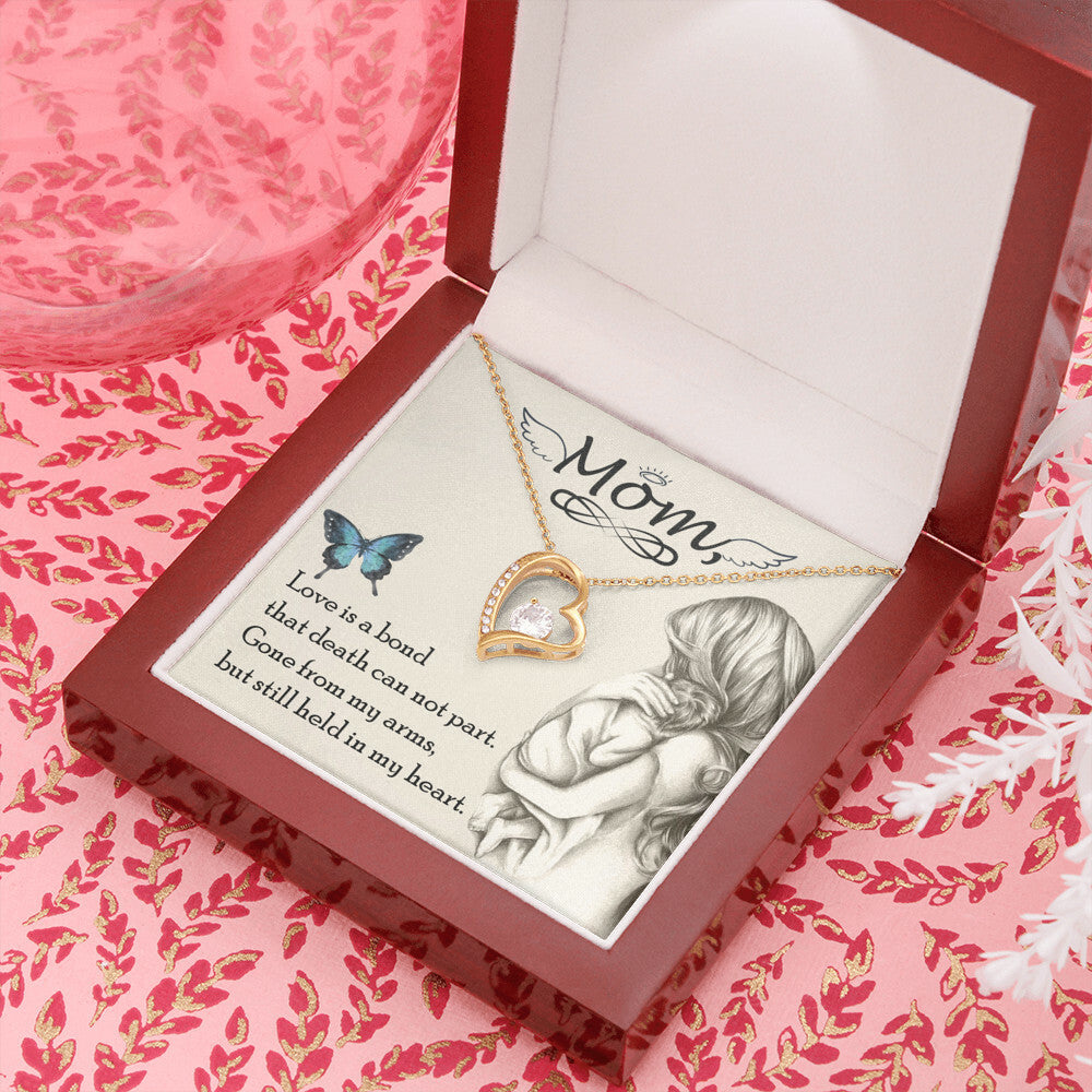 To Mom Remembrance Message Love is bond Forever Necklace w Message Card-Express Your Love Gifts