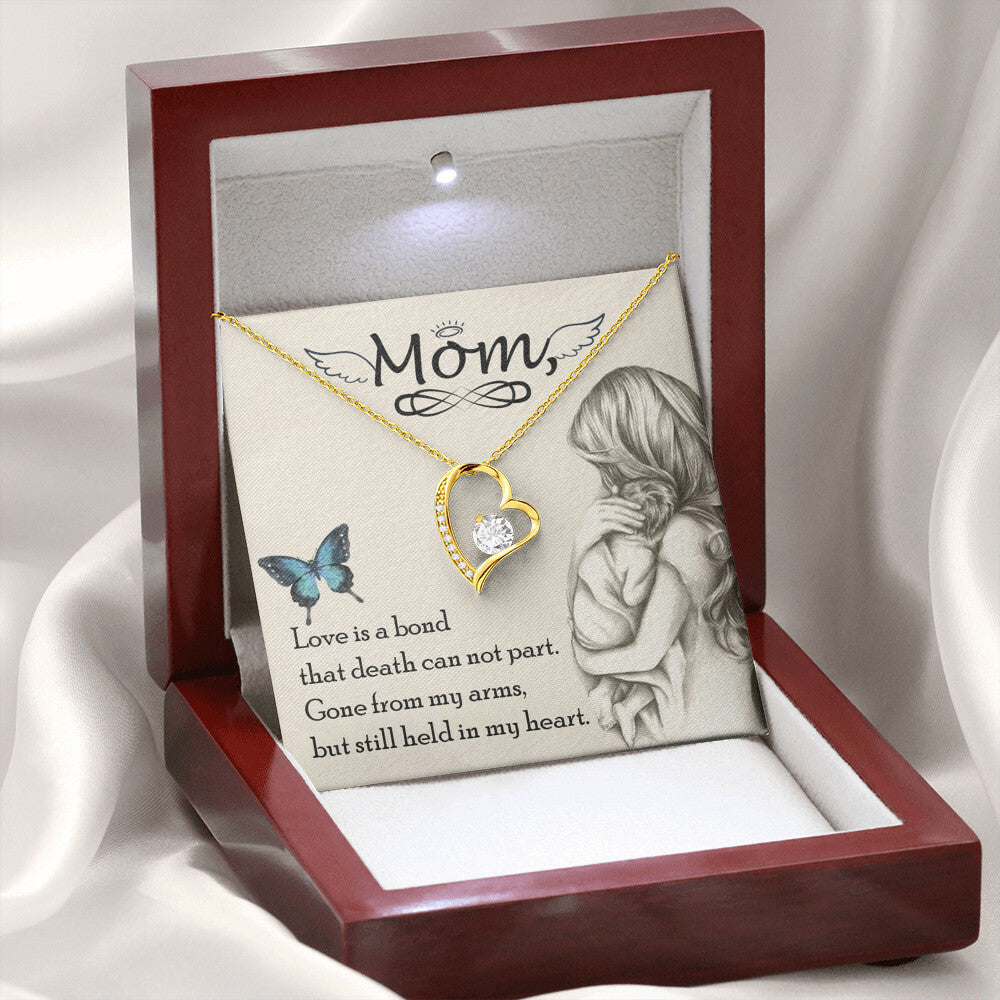 To Mom Remembrance Message Love is bond Forever Necklace w Message Card-Express Your Love Gifts