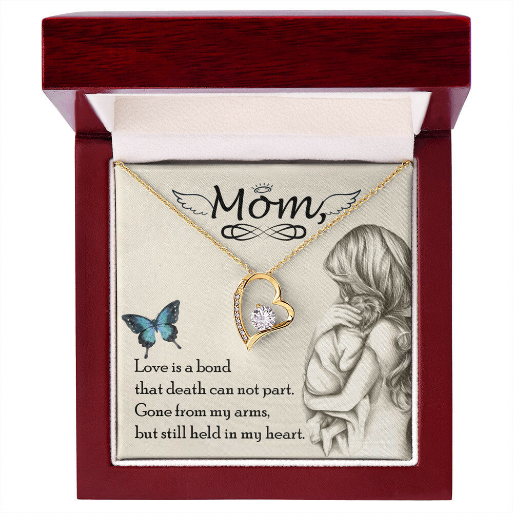 To Mom Remembrance Message Love is bond Forever Necklace w Message Card-Express Your Love Gifts