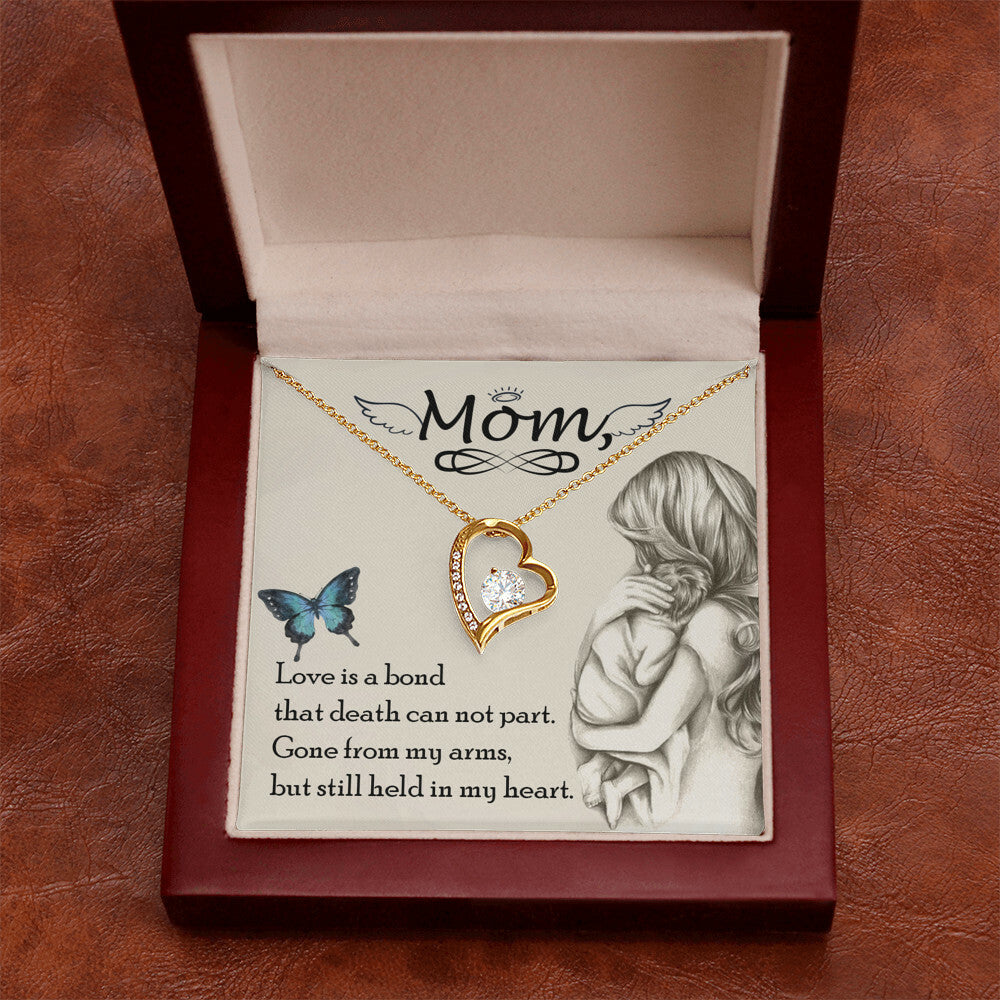 To Mom Remembrance Message Love is bond Forever Necklace w Message Card-Express Your Love Gifts