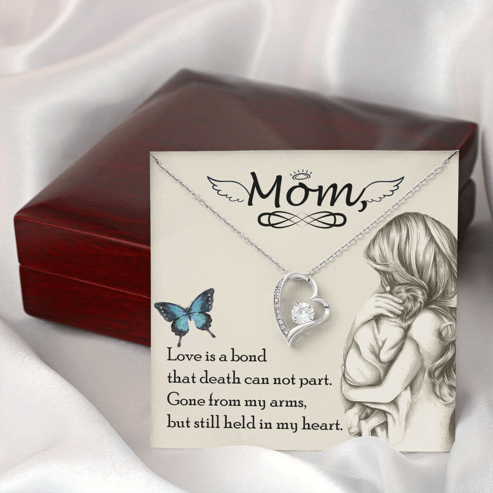 To Mom Remembrance Message Love is bond Forever Necklace w Message Card-Express Your Love Gifts