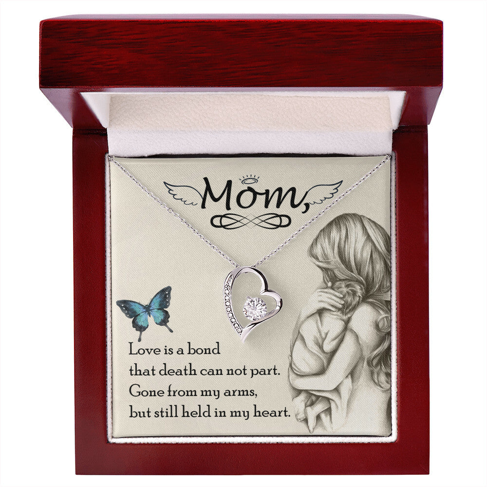 To Mom Remembrance Message Love is bond Forever Necklace w Message Card-Express Your Love Gifts