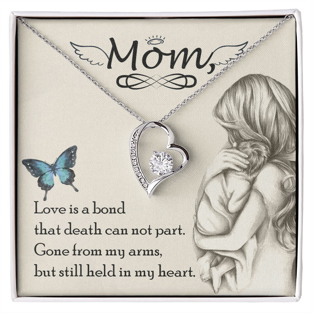 To Mom Remembrance Message Love is bond Forever Necklace w Message Card-Express Your Love Gifts