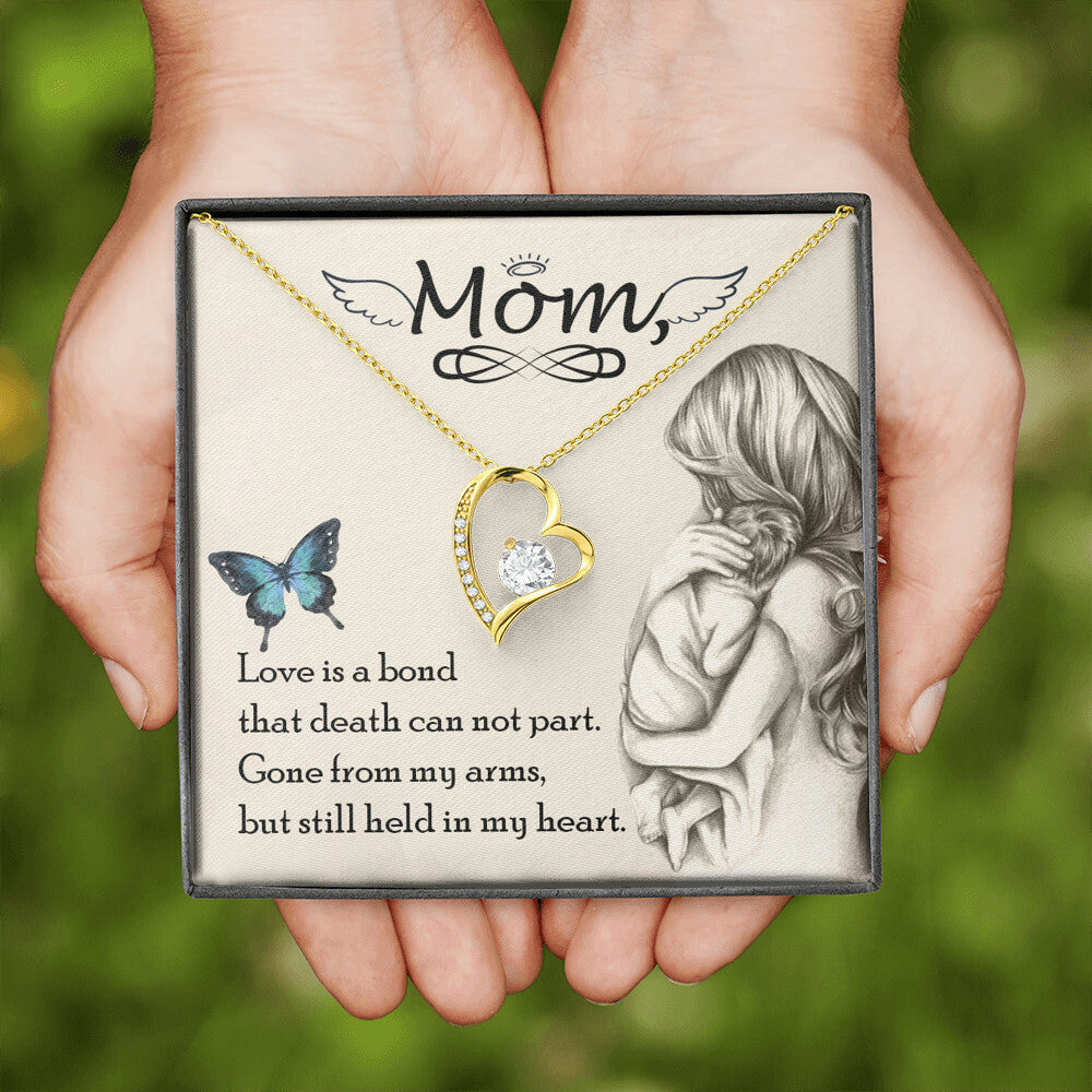 To Mom Remembrance Message Love is bond Forever Necklace w Message Card-Express Your Love Gifts