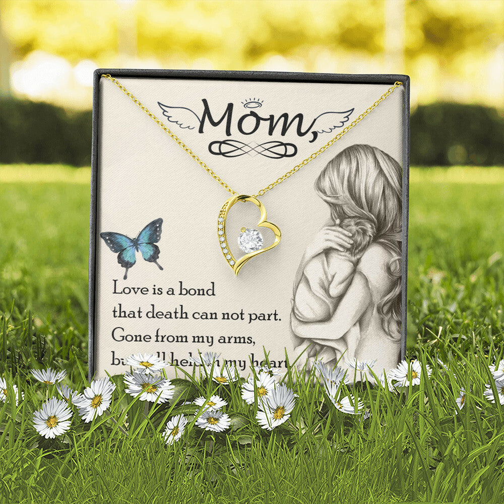 To Mom Remembrance Message Love is bond Forever Necklace w Message Card-Express Your Love Gifts