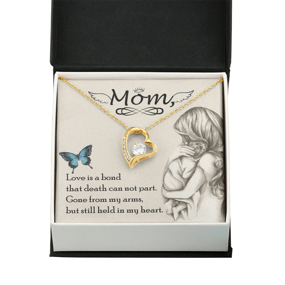 To Mom Remembrance Message Love is bond Forever Necklace w Message Card-Express Your Love Gifts