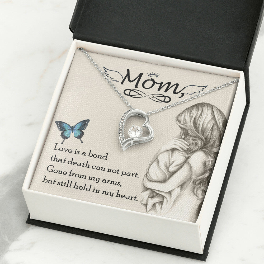 To Mom Remembrance Message Love is bond Forever Necklace w Message Card-Express Your Love Gifts