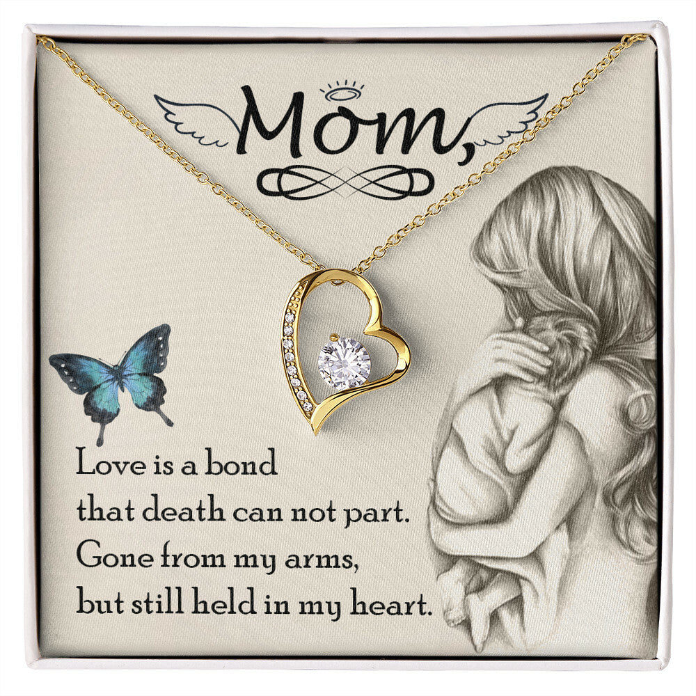 To Mom Remembrance Message Love is bond Forever Necklace w Message Card-Express Your Love Gifts