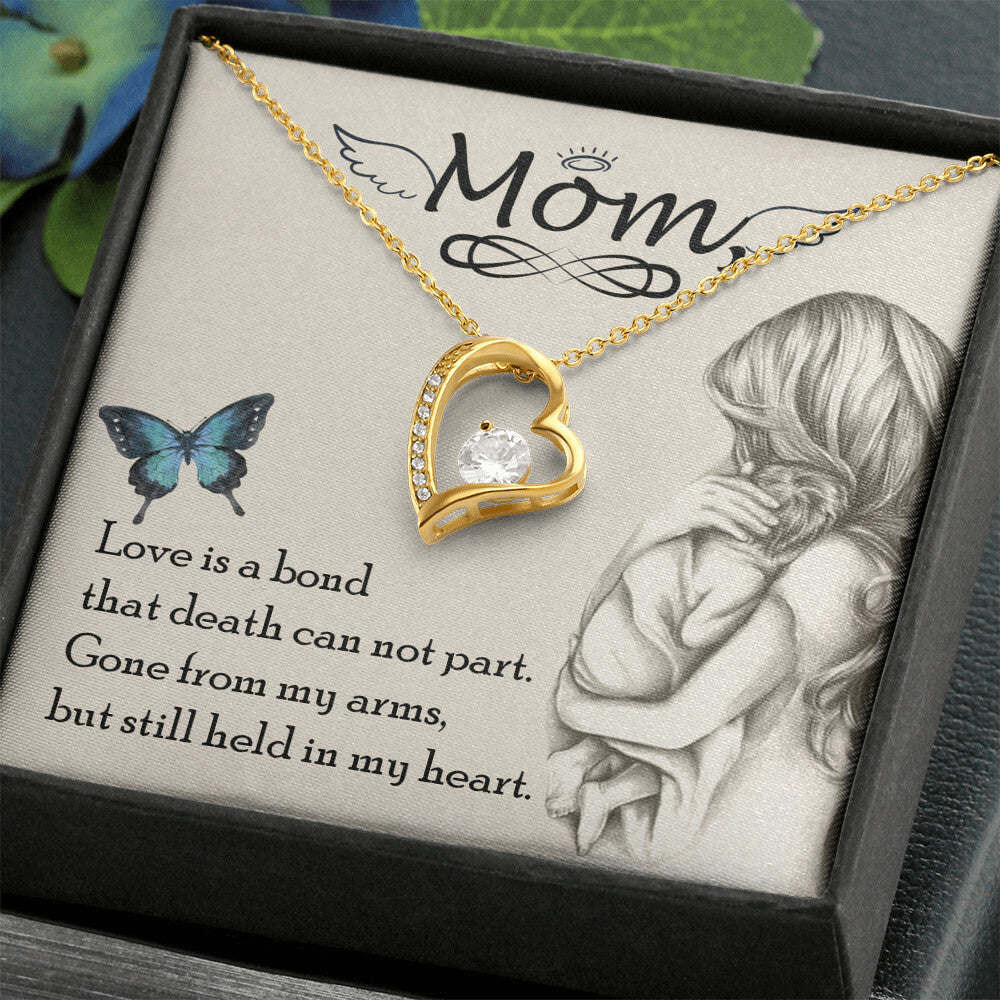 To Mom Remembrance Message Love is bond Forever Necklace w Message Card-Express Your Love Gifts