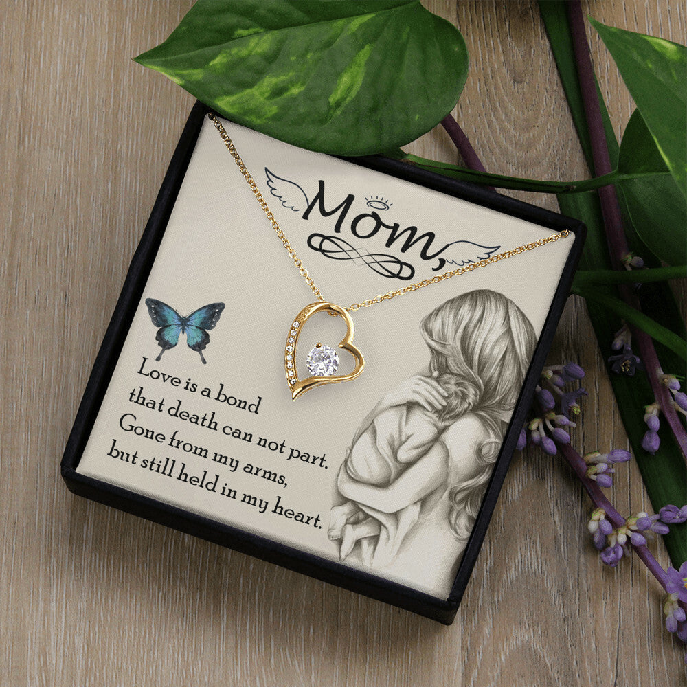 To Mom Remembrance Message Love is bond Forever Necklace w Message Card-Express Your Love Gifts