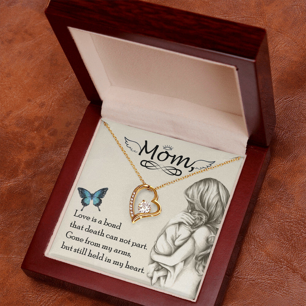 To Mom Remembrance Message Love is bond Forever Necklace w Message Card-Express Your Love Gifts