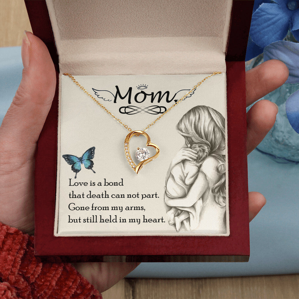 To Mom Remembrance Message Love is bond Forever Necklace w Message Card-Express Your Love Gifts