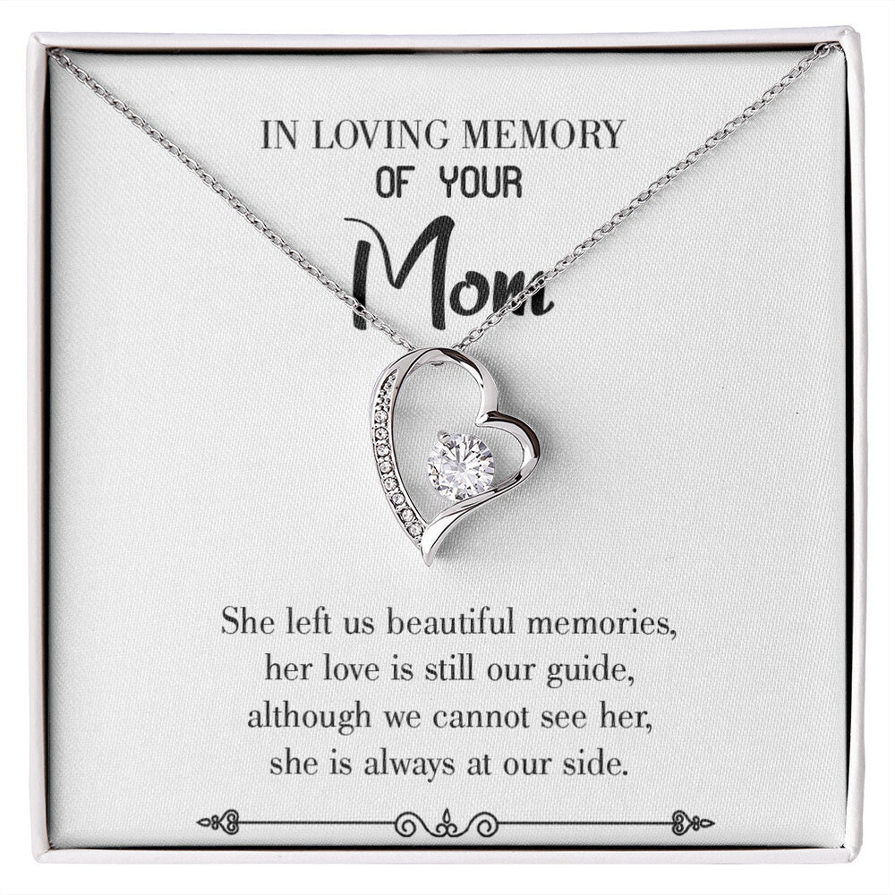 To Mom Remembrance Message Love is our Guide White Forever Necklace w Message Card-Express Your Love Gifts
