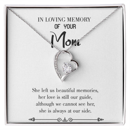 To Mom Remembrance Message Love is our Guide White Forever Necklace w Message Card-Express Your Love Gifts