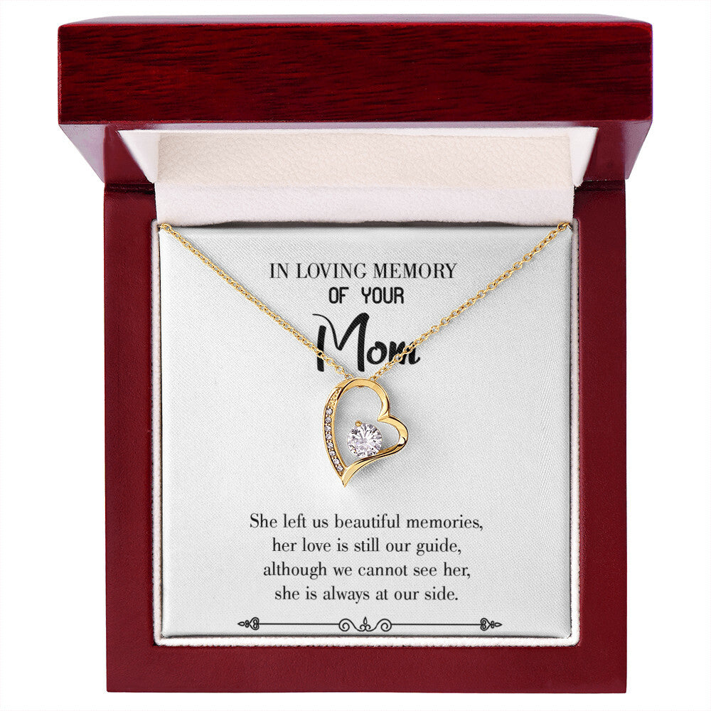 To Mom Remembrance Message Love is our Guide White Forever Necklace w Message Card-Express Your Love Gifts