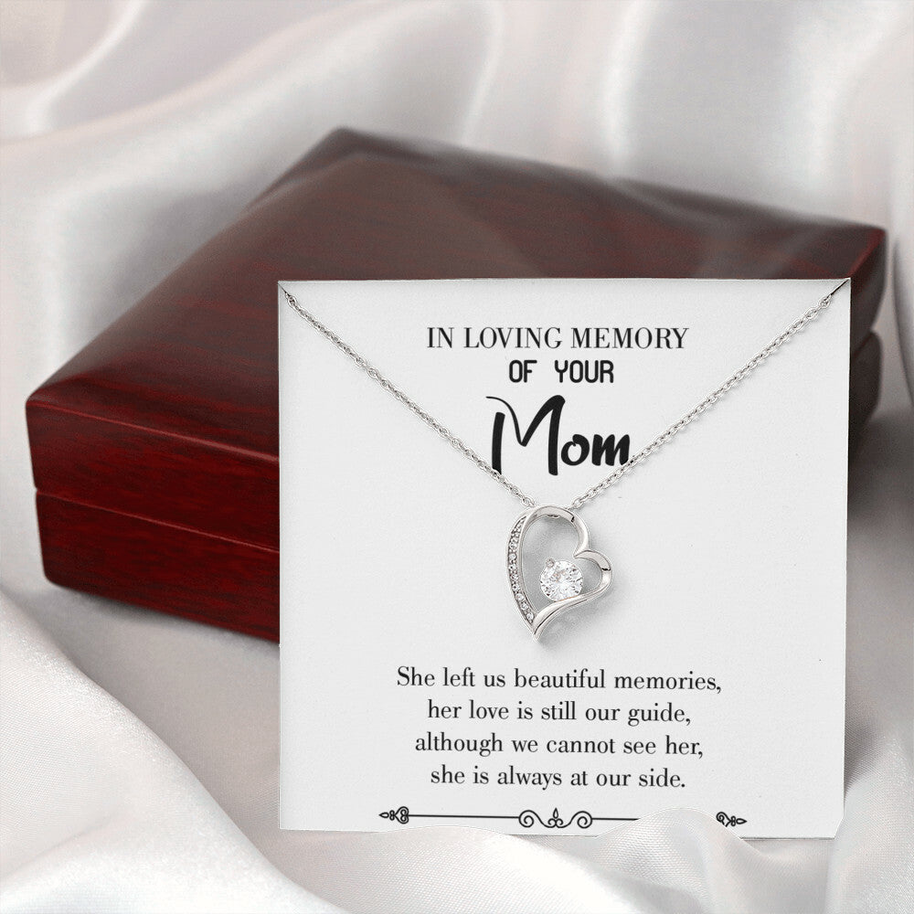 To Mom Remembrance Message Love is our Guide White Forever Necklace w Message Card-Express Your Love Gifts