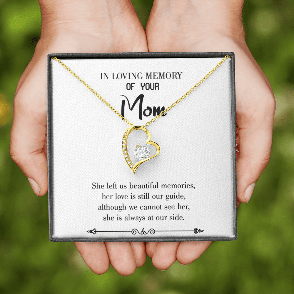 To Mom Remembrance Message Love is our Guide White Forever Necklace w Message Card-Express Your Love Gifts