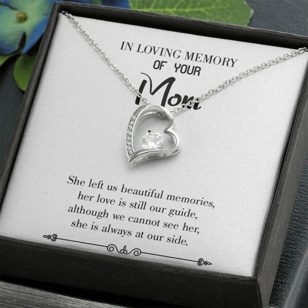 To Mom Remembrance Message Love is our Guide White Forever Necklace w Message Card-Express Your Love Gifts