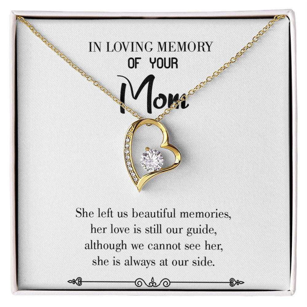 To Mom Remembrance Message Love is our Guide White Forever Necklace w Message Card-Express Your Love Gifts