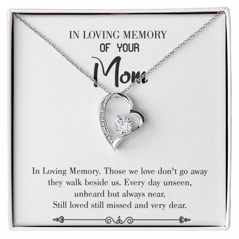 To Mom Remembrance Message Loving Memory White Forever Necklace w Message Card-Express Your Love Gifts