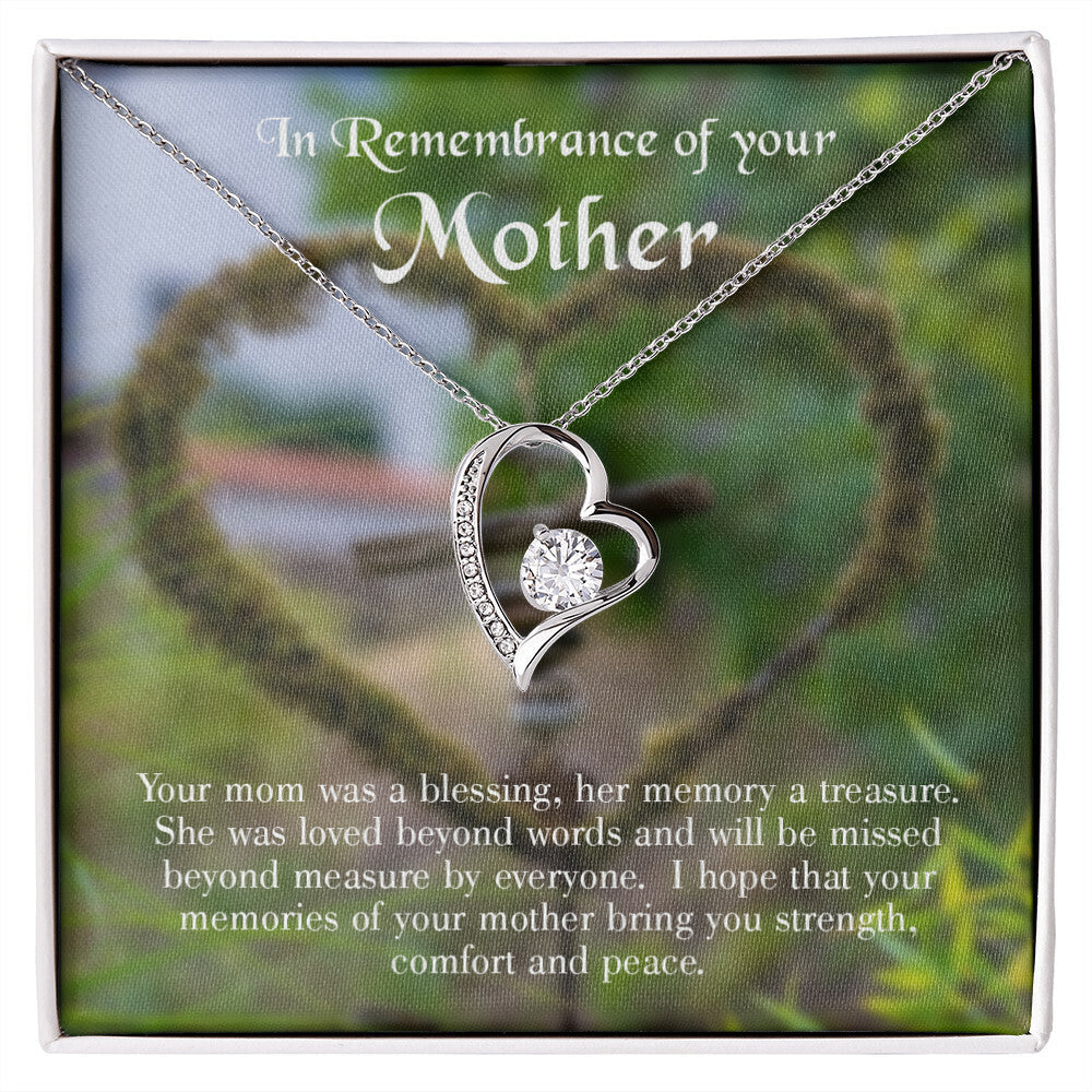 To Mom Remembrance Message Memory a Treasure Forever Necklace w Message Card-Express Your Love Gifts