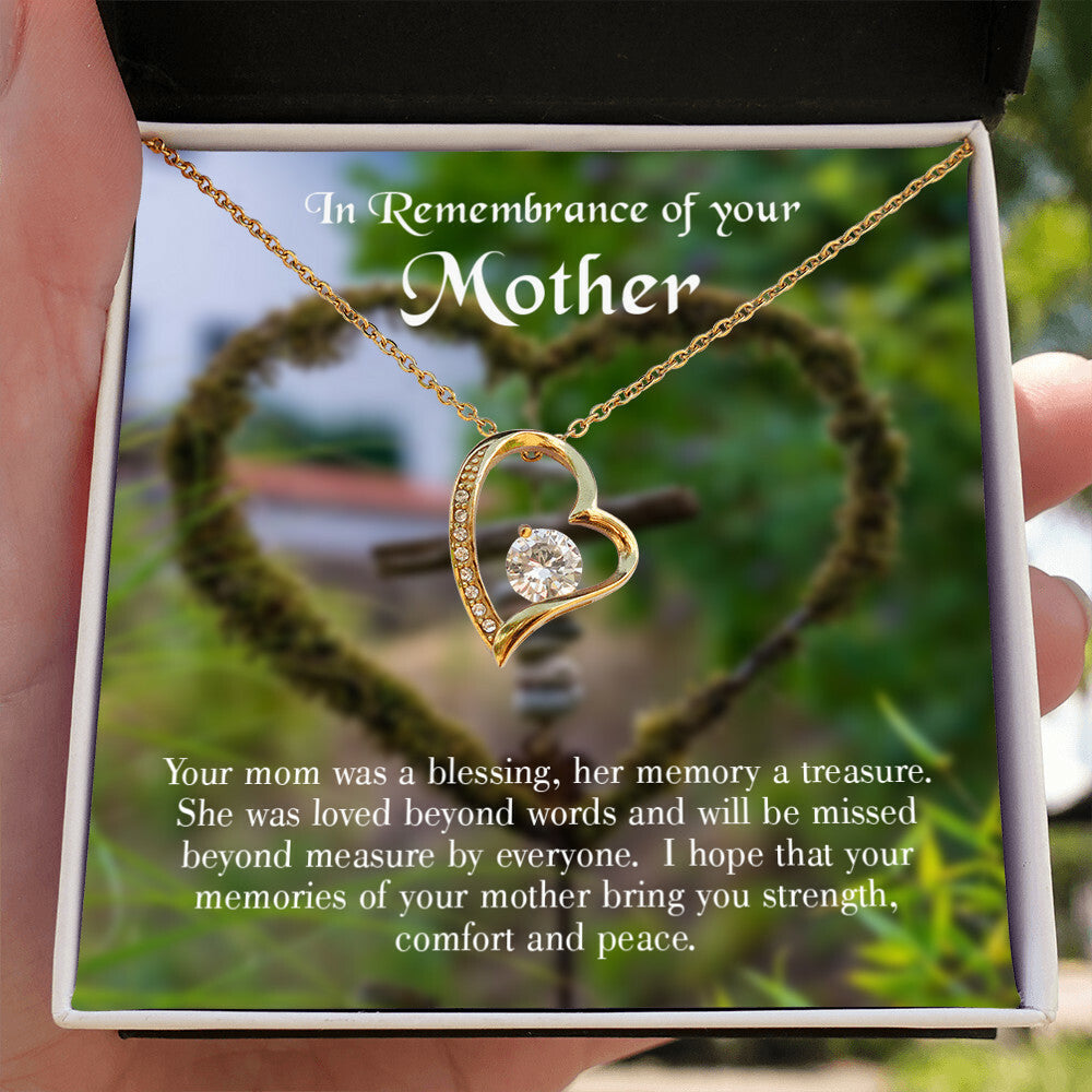 To Mom Remembrance Message Memory a Treasure Forever Necklace w Message Card-Express Your Love Gifts
