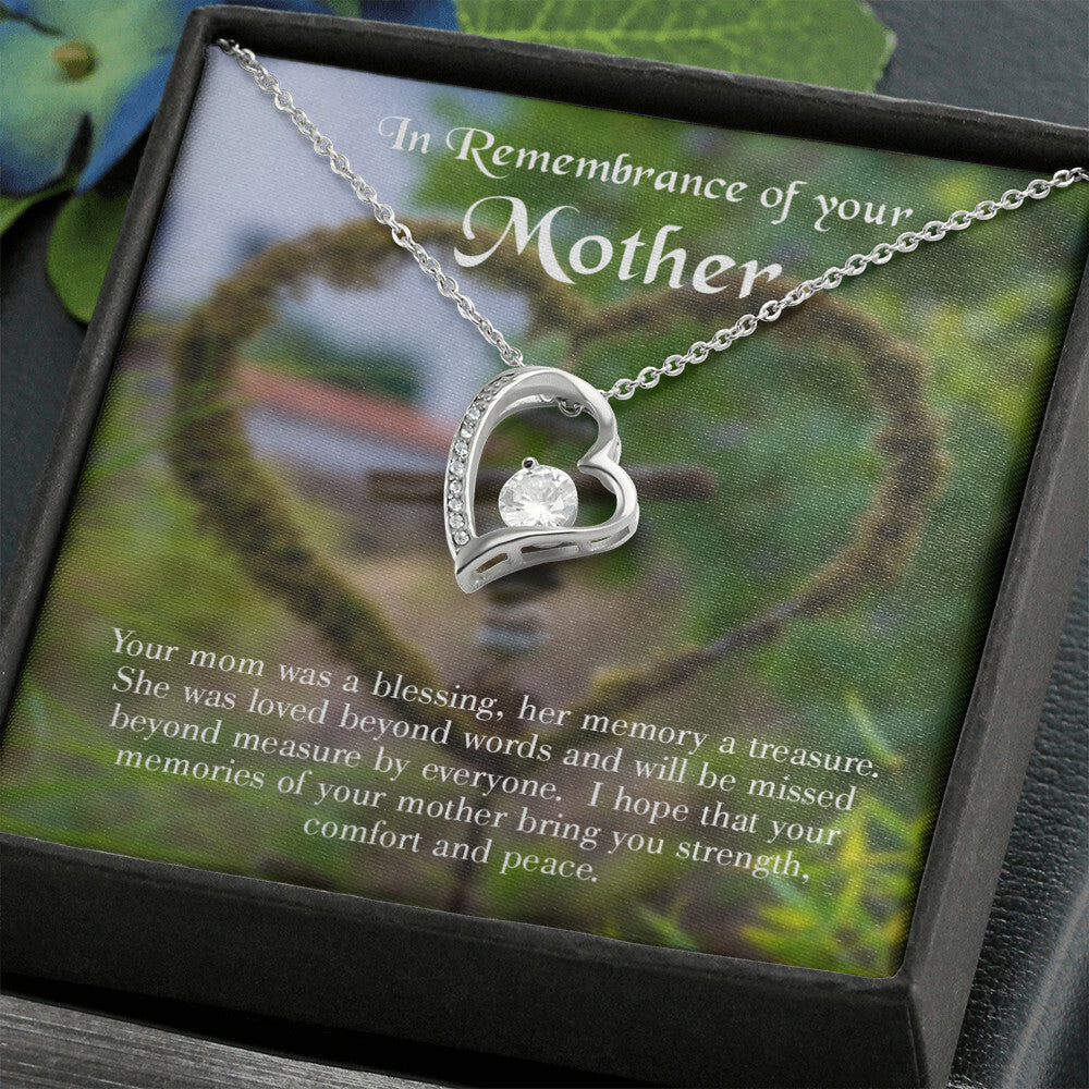 To Mom Remembrance Message Memory a Treasure Forever Necklace w Message Card-Express Your Love Gifts