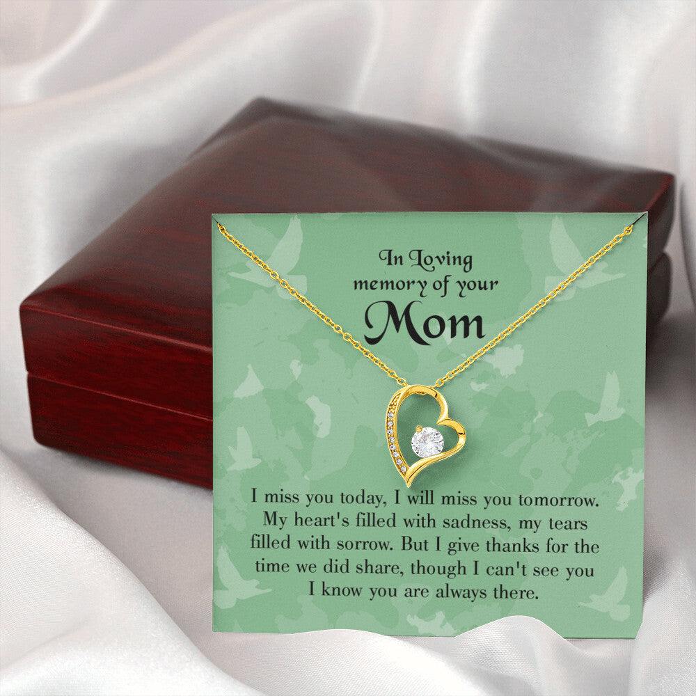 To Mom Remembrance Message Miss You Today Forever Necklace w Message Card-Express Your Love Gifts