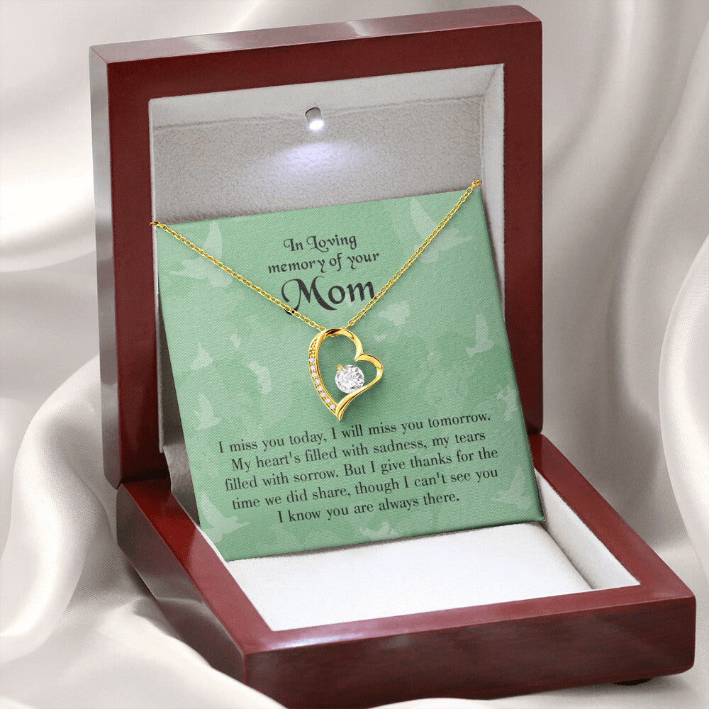 To Mom Remembrance Message Miss You Today Forever Necklace w Message Card-Express Your Love Gifts