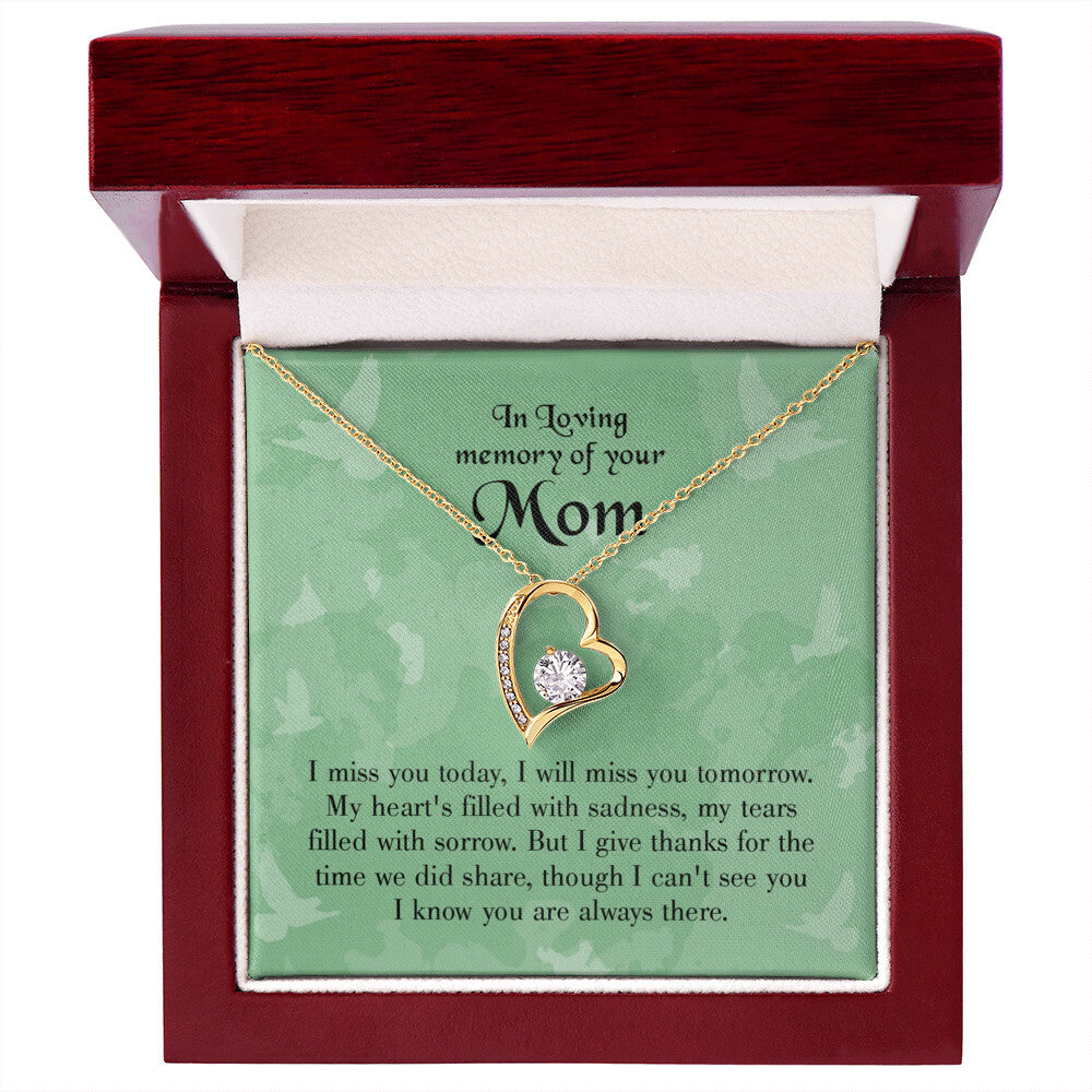 To Mom Remembrance Message Miss You Today Forever Necklace w Message Card-Express Your Love Gifts