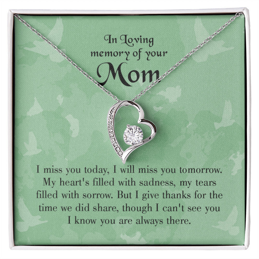 To Mom Remembrance Message Miss You Today Forever Necklace w Message Card-Express Your Love Gifts
