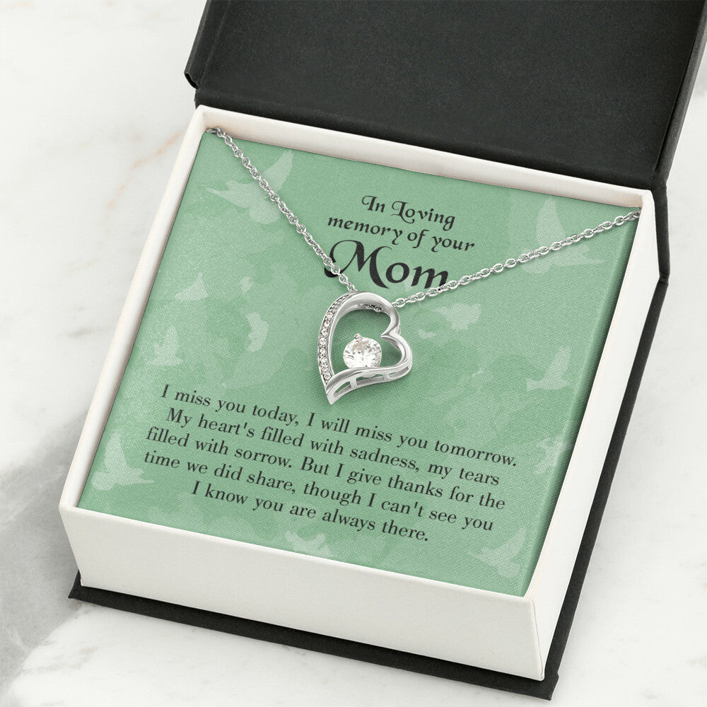 To Mom Remembrance Message Miss You Today Forever Necklace w Message Card-Express Your Love Gifts