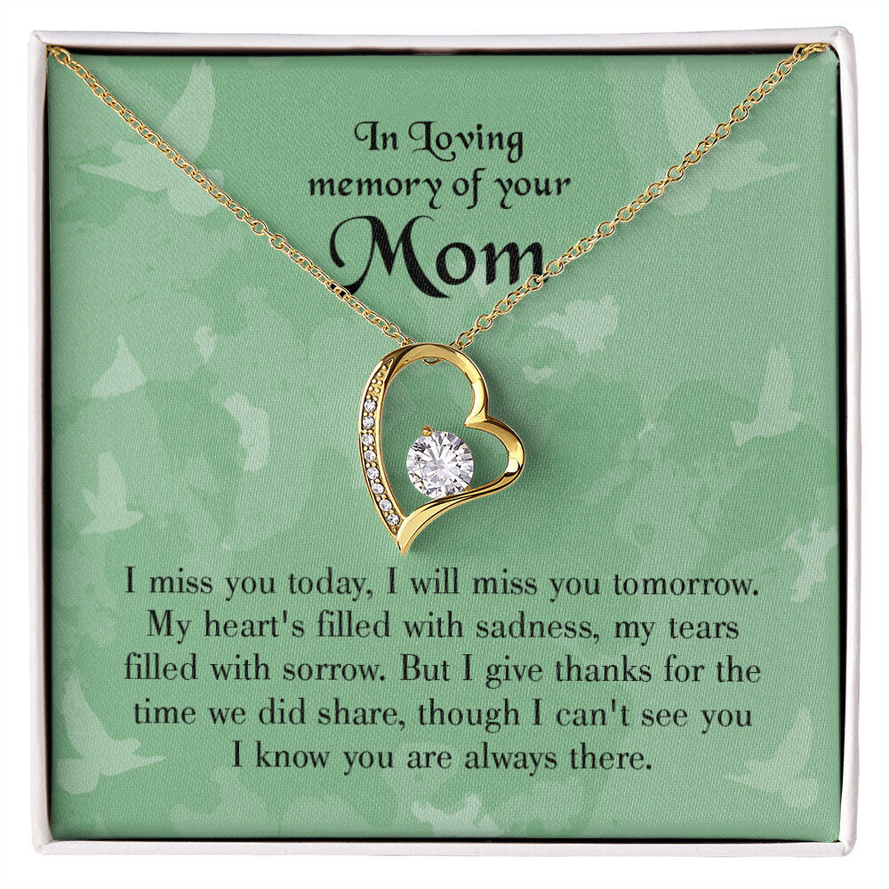 To Mom Remembrance Message Miss You Today Forever Necklace w Message Card-Express Your Love Gifts