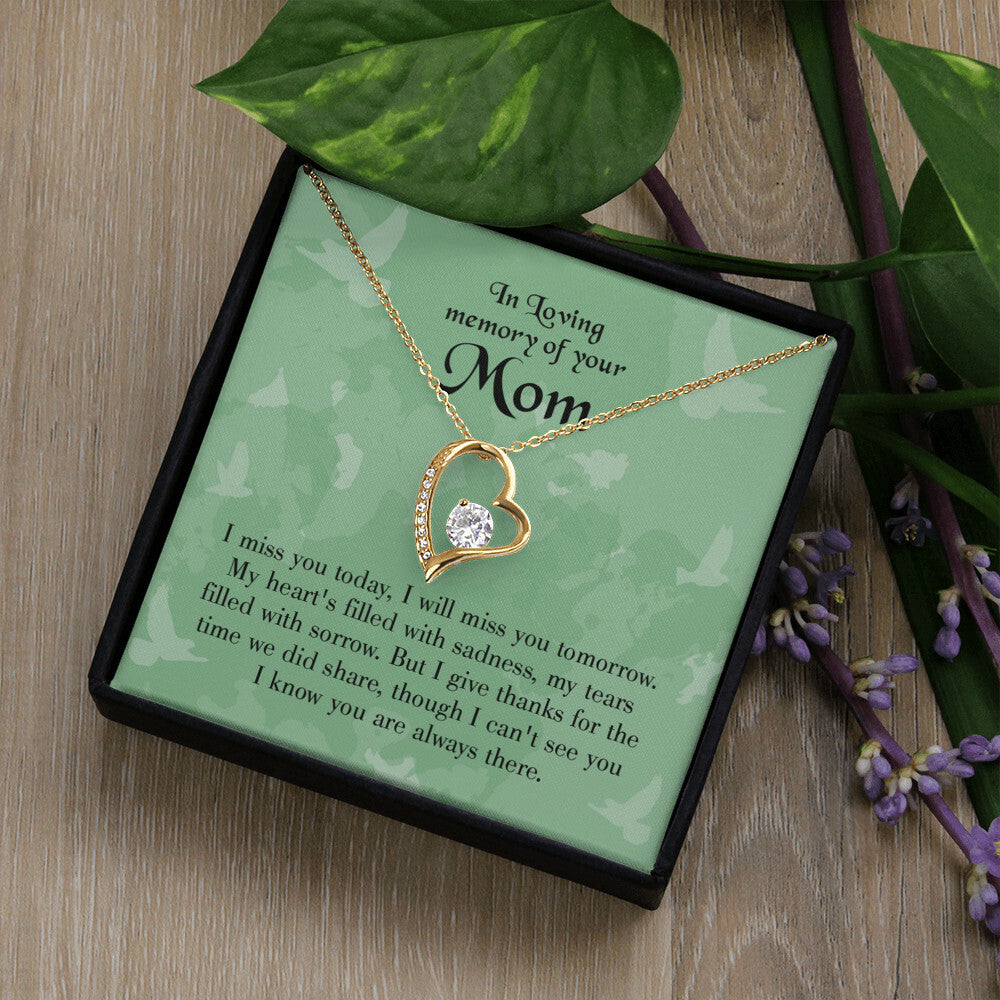 To Mom Remembrance Message Miss You Today Forever Necklace w Message Card-Express Your Love Gifts