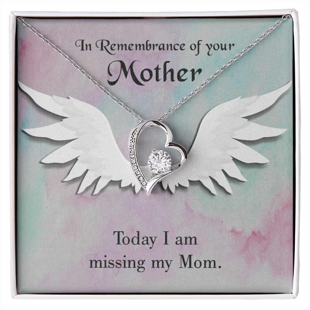 To Mom Remembrance Message Missing My Mom Forever Necklace w Message Card-Express Your Love Gifts