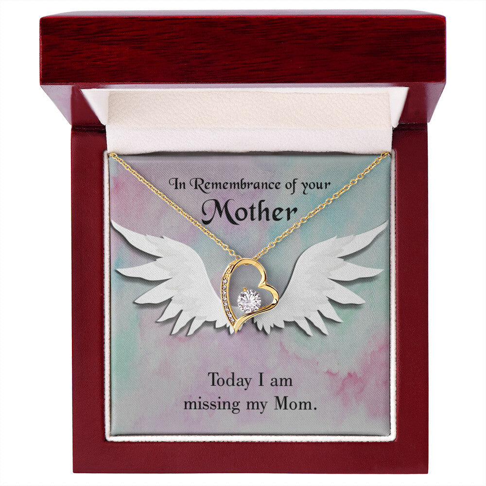 To Mom Remembrance Message Missing My Mom Forever Necklace w Message Card-Express Your Love Gifts