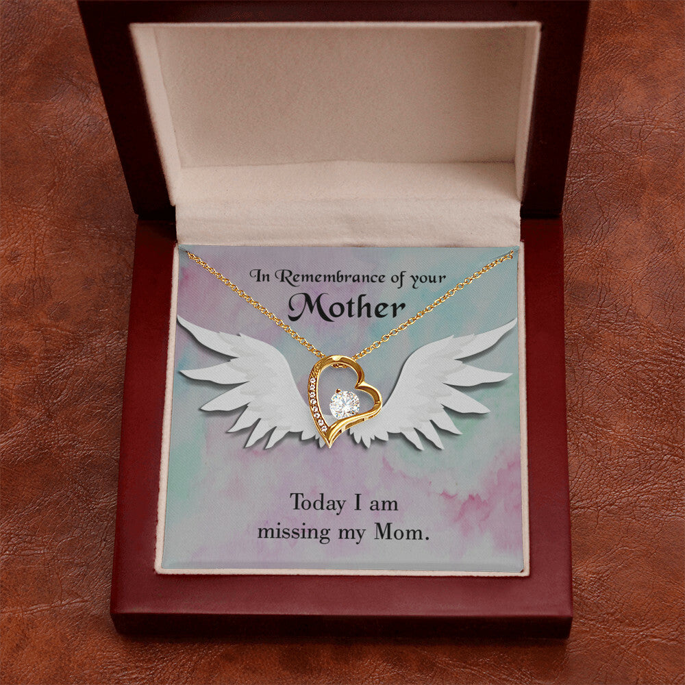 To Mom Remembrance Message Missing My Mom Forever Necklace w Message Card-Express Your Love Gifts