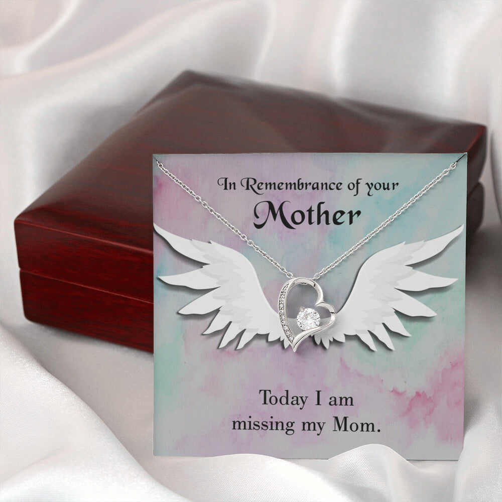 To Mom Remembrance Message Missing My Mom Forever Necklace w Message Card-Express Your Love Gifts