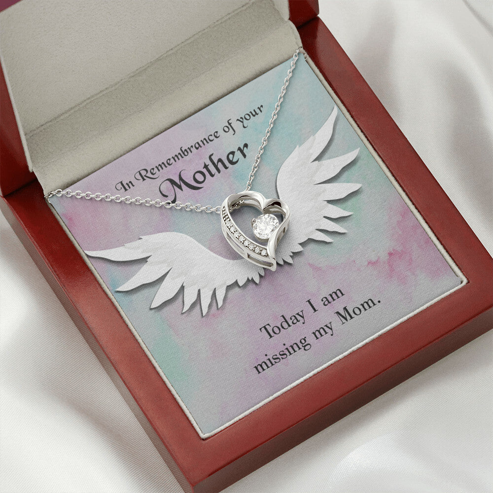 To Mom Remembrance Message Missing My Mom Forever Necklace w Message Card-Express Your Love Gifts