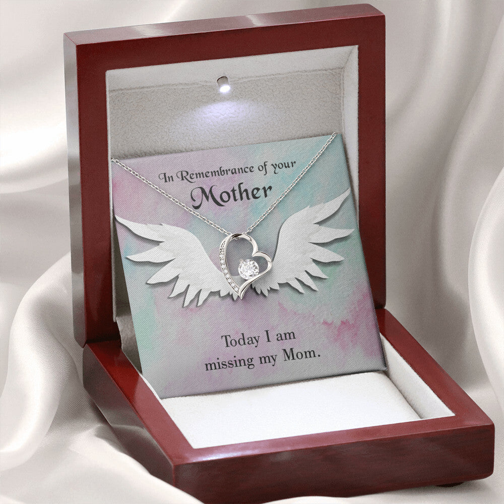 To Mom Remembrance Message Missing My Mom Forever Necklace w Message Card-Express Your Love Gifts