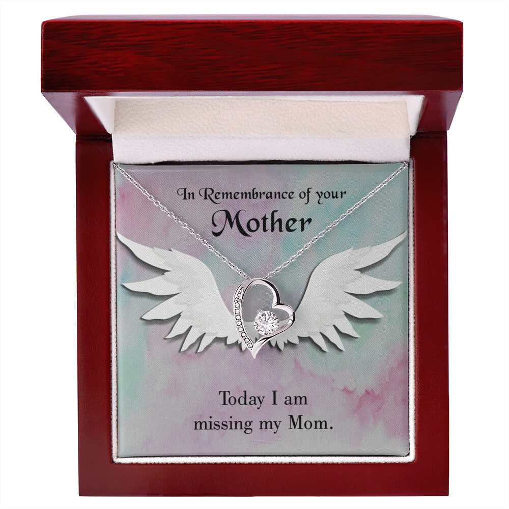 To Mom Remembrance Message Missing My Mom Forever Necklace w Message Card-Express Your Love Gifts