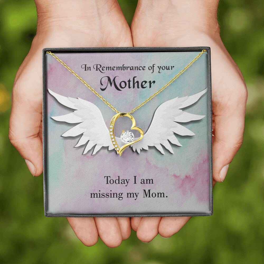 To Mom Remembrance Message Missing My Mom Forever Necklace w Message Card-Express Your Love Gifts