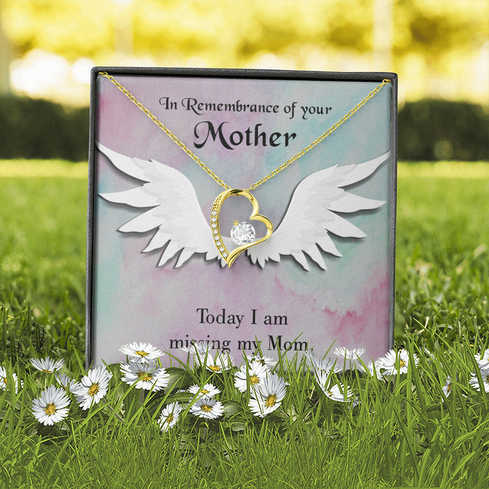 To Mom Remembrance Message Missing My Mom Forever Necklace w Message Card-Express Your Love Gifts